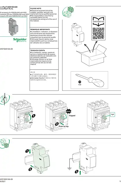 schneider施耐德ComPacT NSX100-630_ PowerPacT H-J-L - ZSI accessory for NS630b-NW with NSX - 说明页